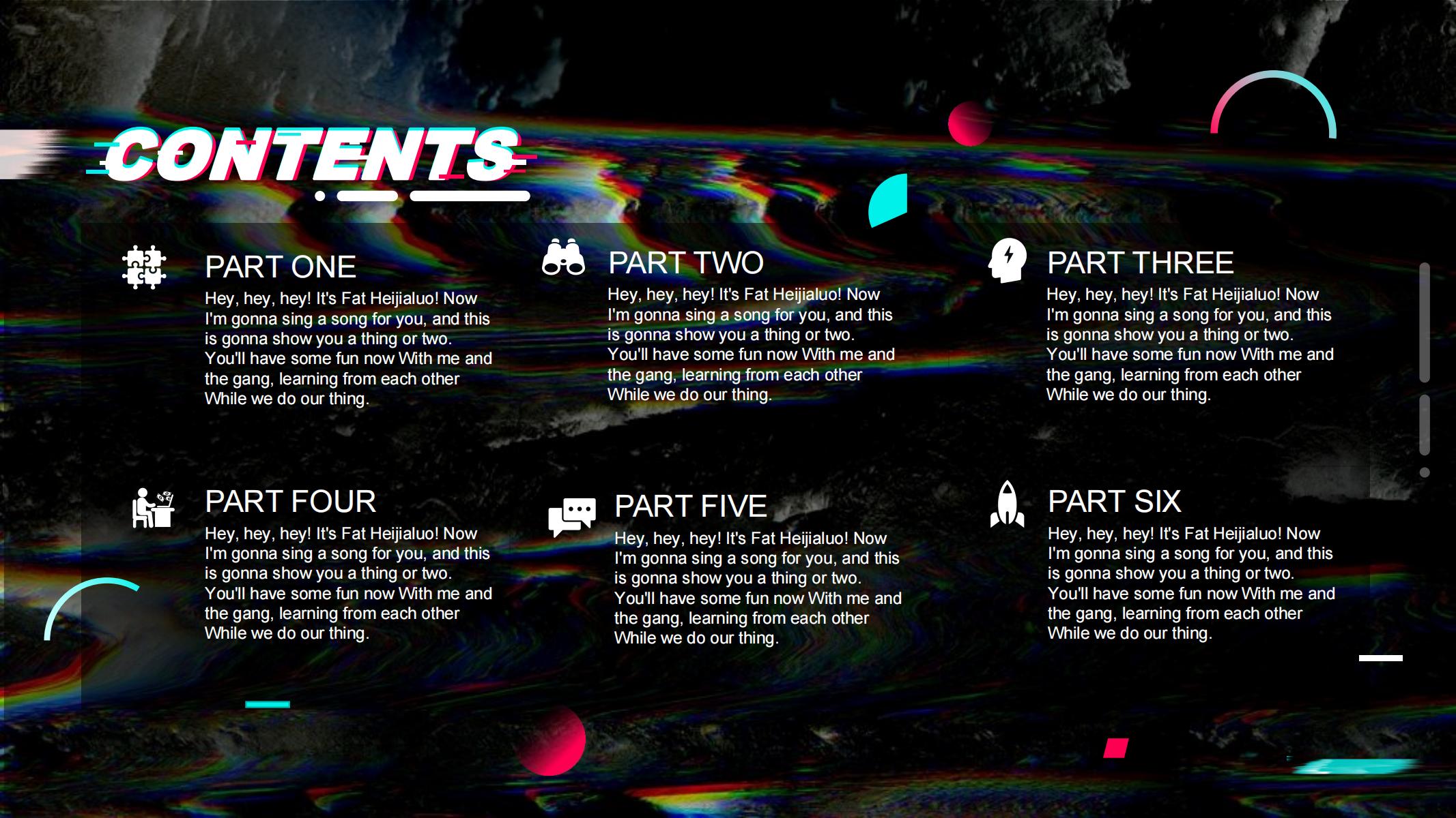 图片[2]-抖音风PPT模版视觉动感科技潮流网红工作艺术炫彩商务策划-汉乐府