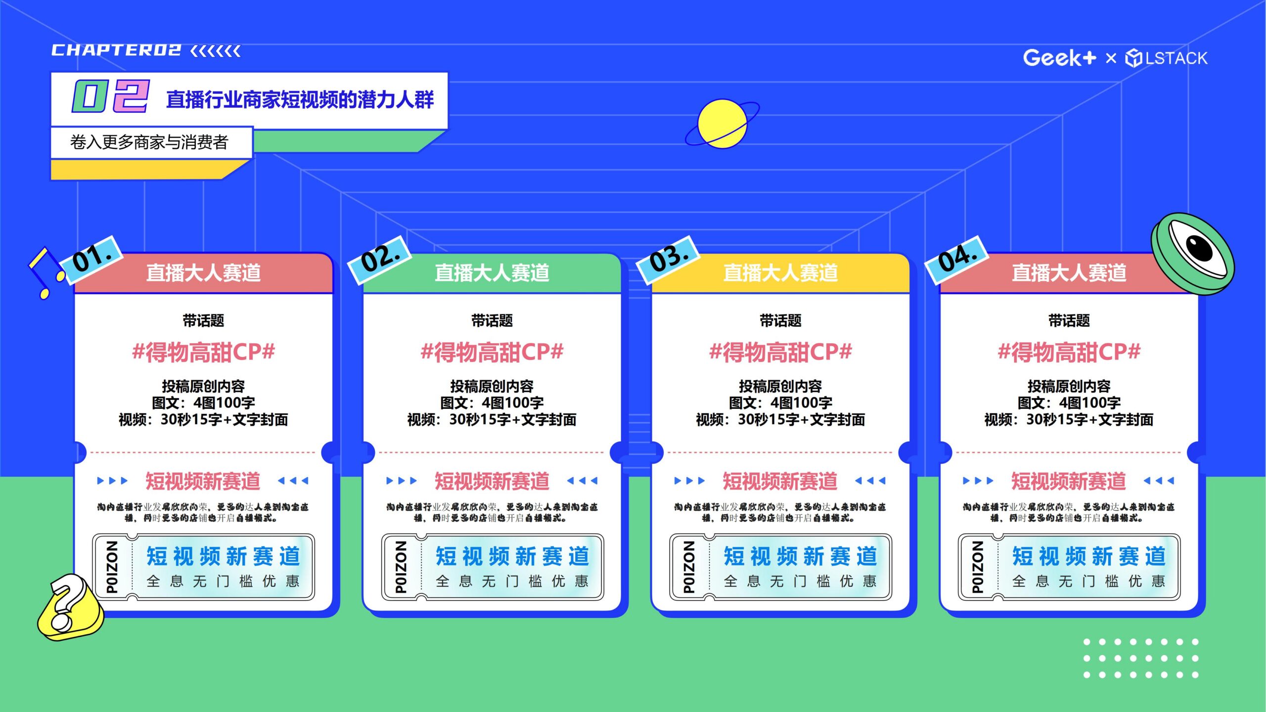 图片[9]-炫彩直播PPT模版短视频蓝色黄绿卡通二次元潮流时尚总结大气-汉乐府